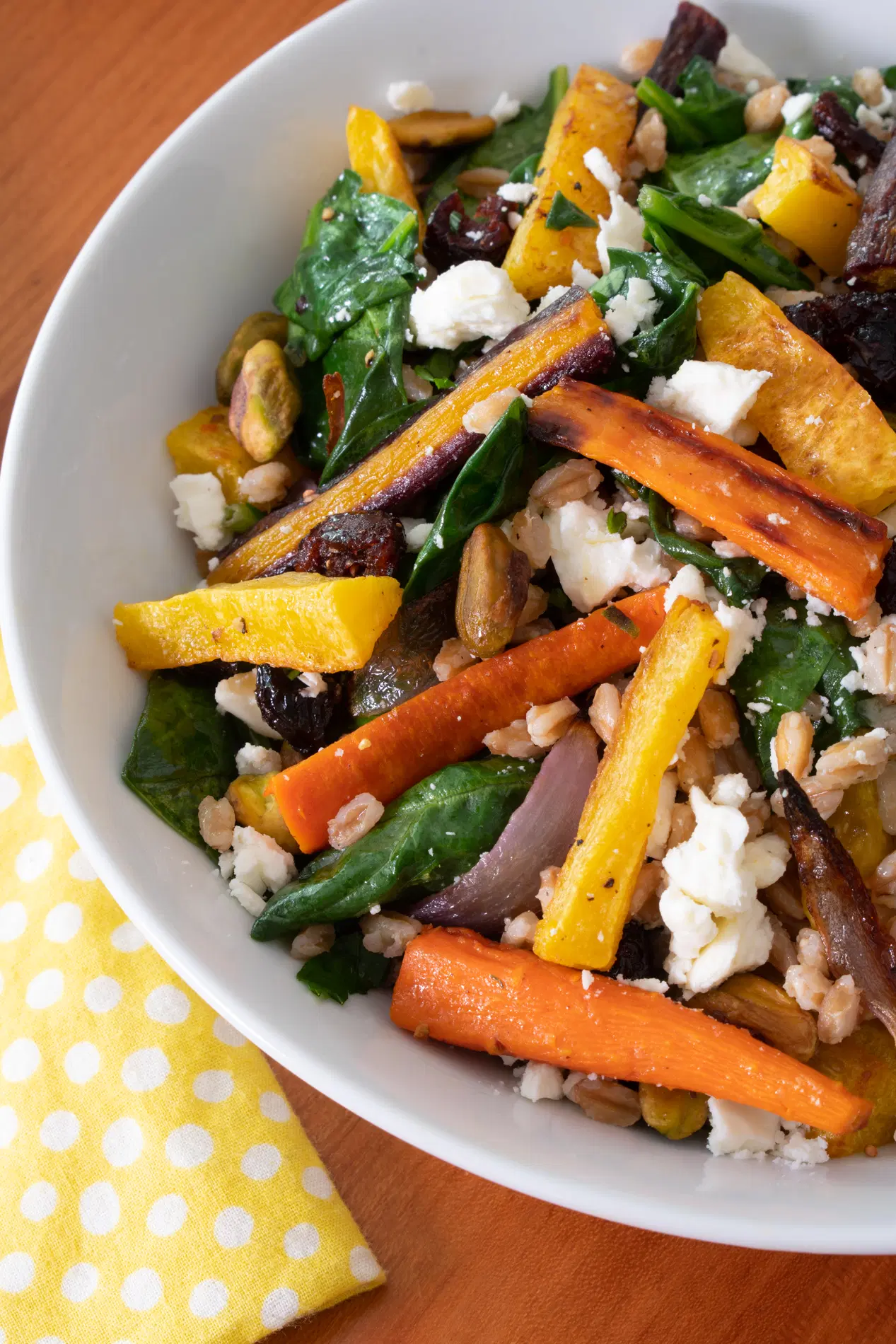 Warm Farro Salad with Roasted Root Vegetables