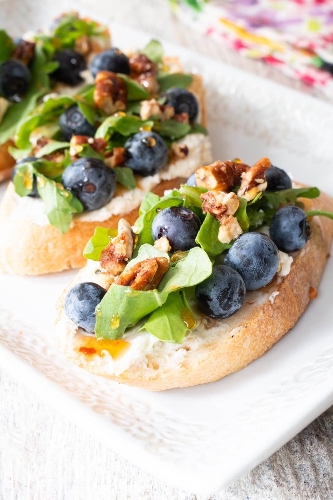 Blueberry Arugula Crostini