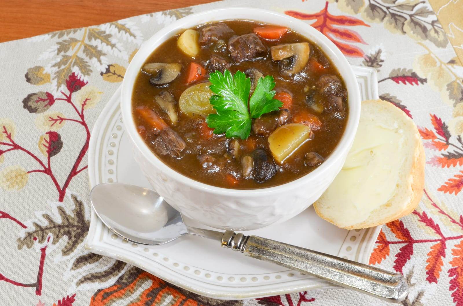 Slow Simmered Beef and Mushroom Stew