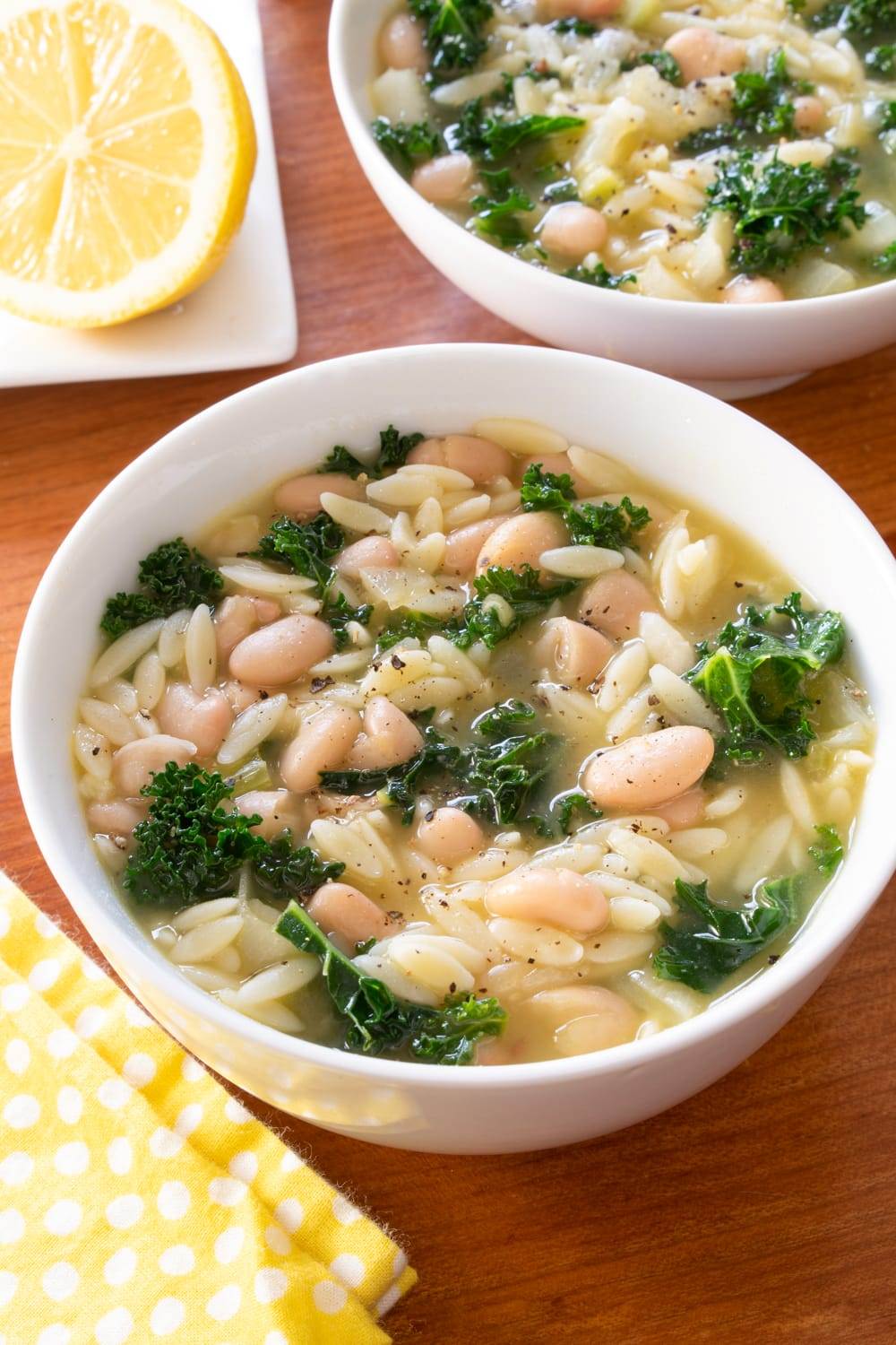 Spicy Kale, White Bean, and Orzo Soup