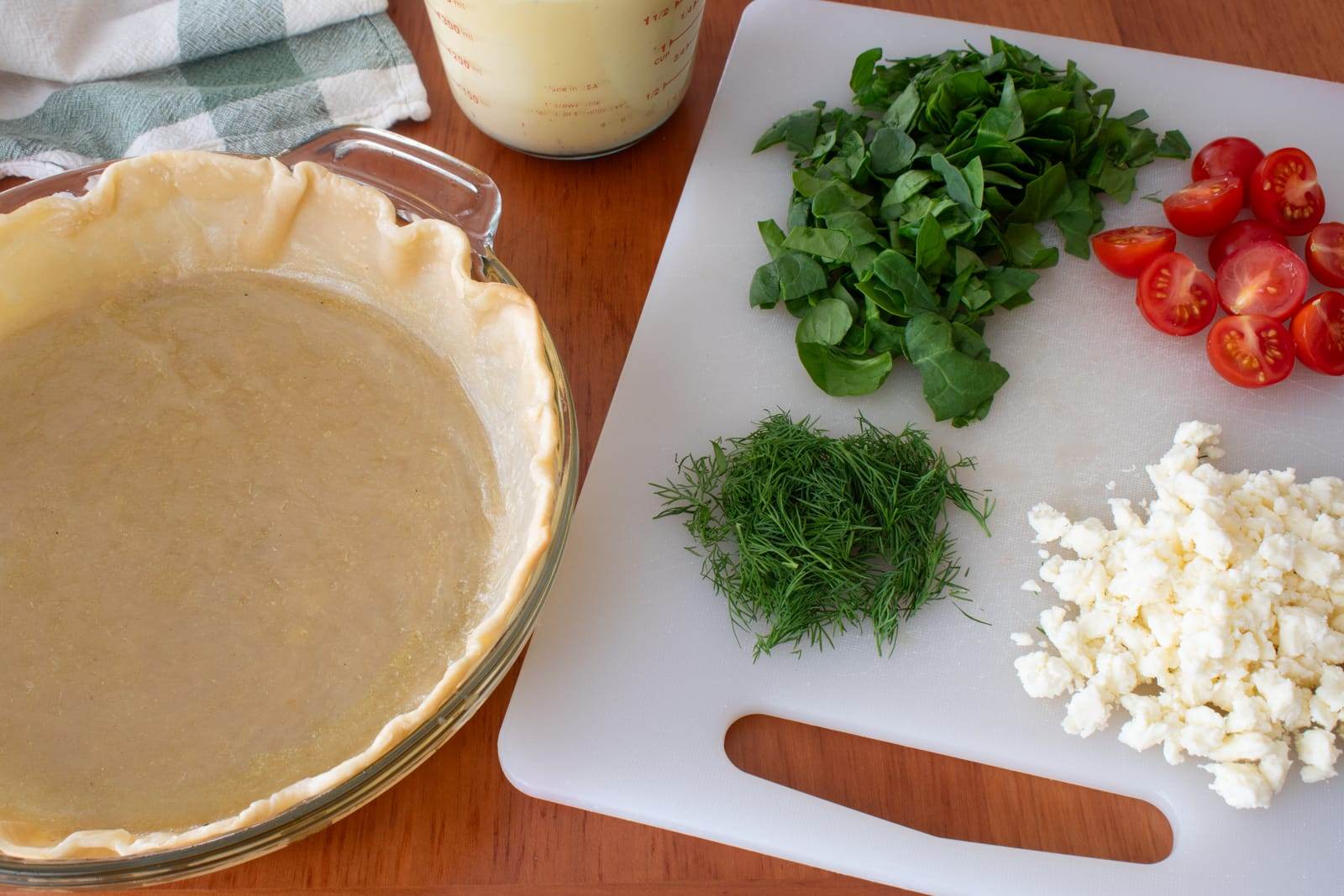 Spinach, Tomato, Feta Quiche