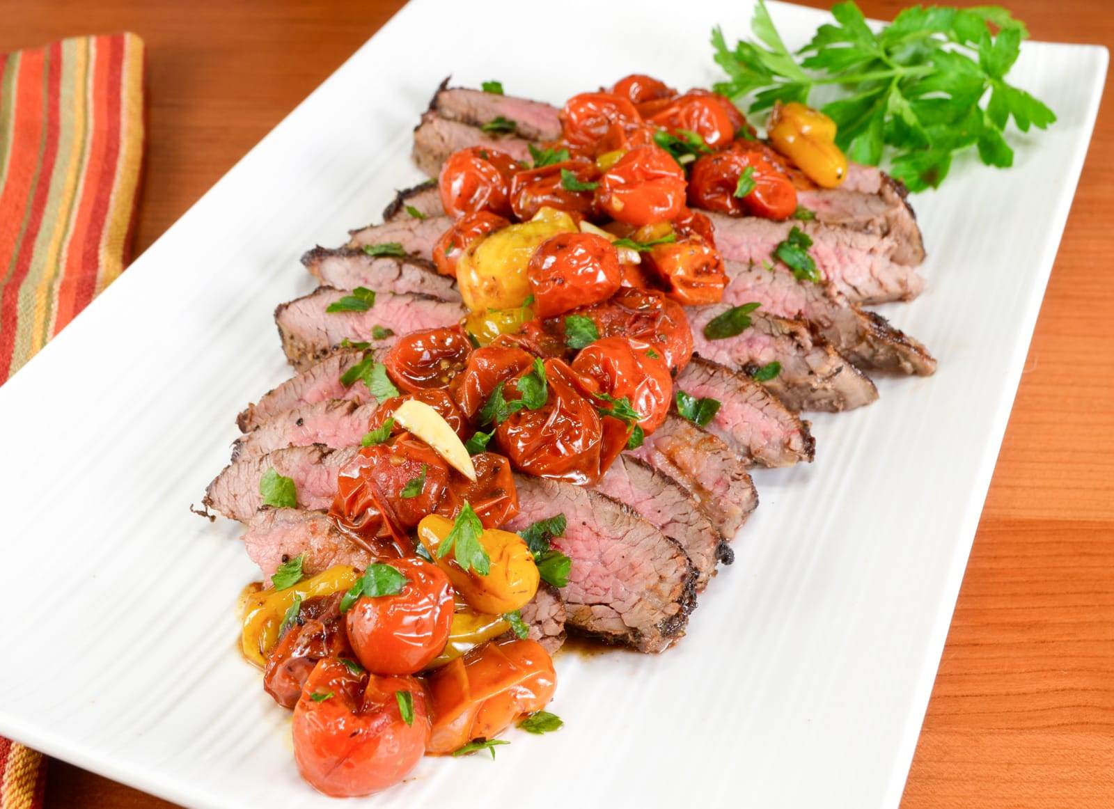 Italian Flank Steak with Balsamic Roasted Tomatoes