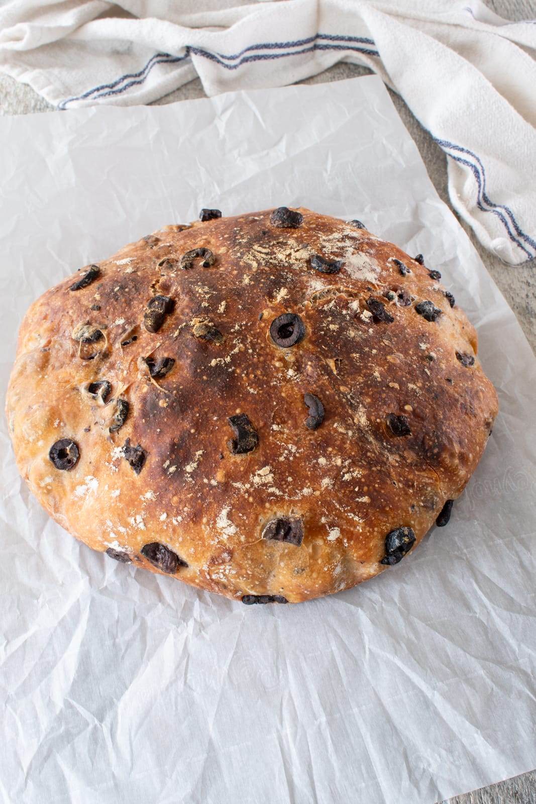 No-Knead Rustic Olive Bread