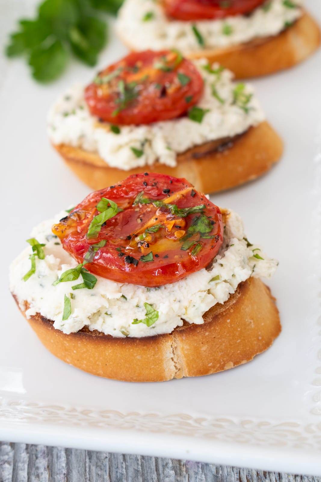 Roasted Tomato and Boursin Crostini