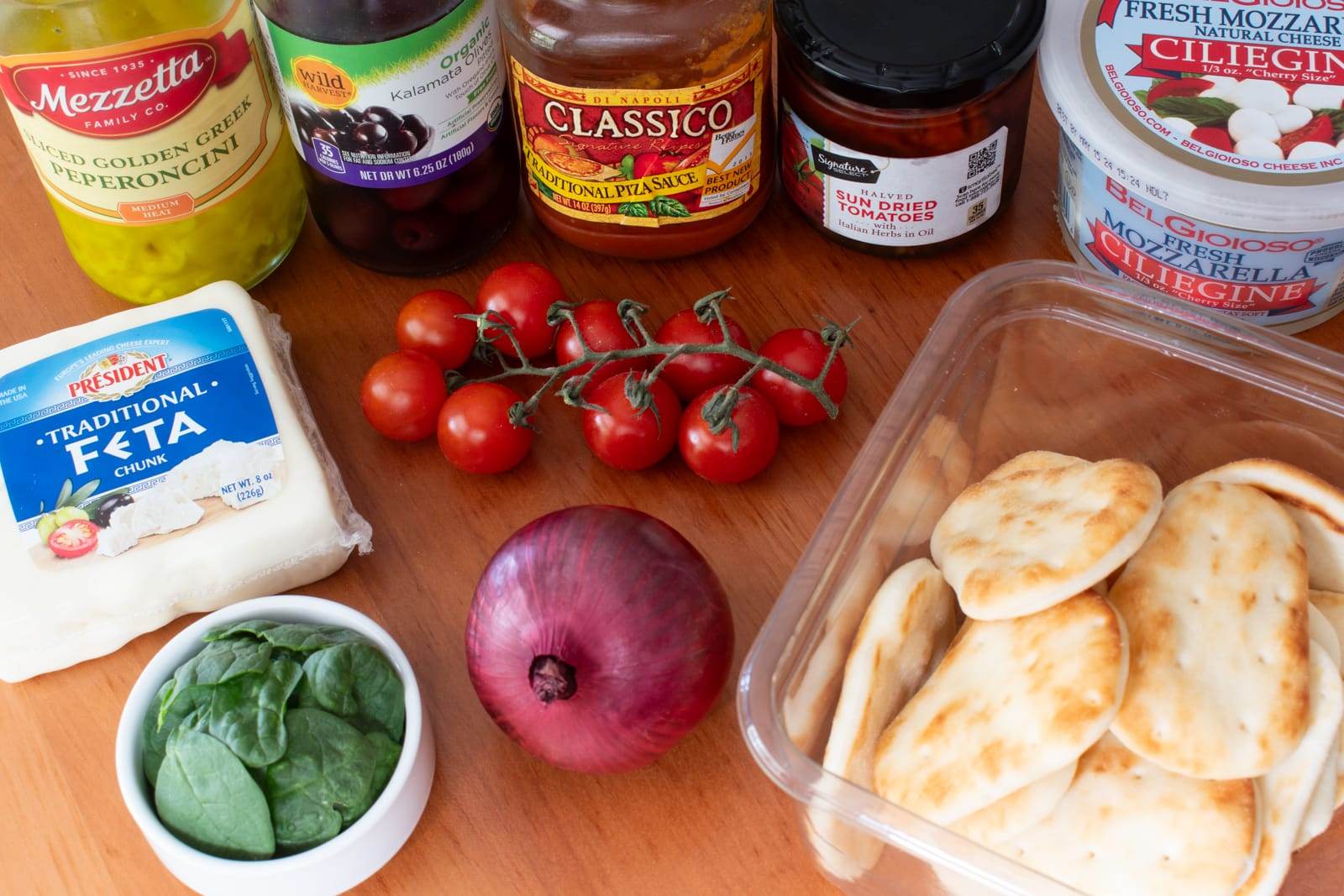 Mini Greek Naan Pizzas