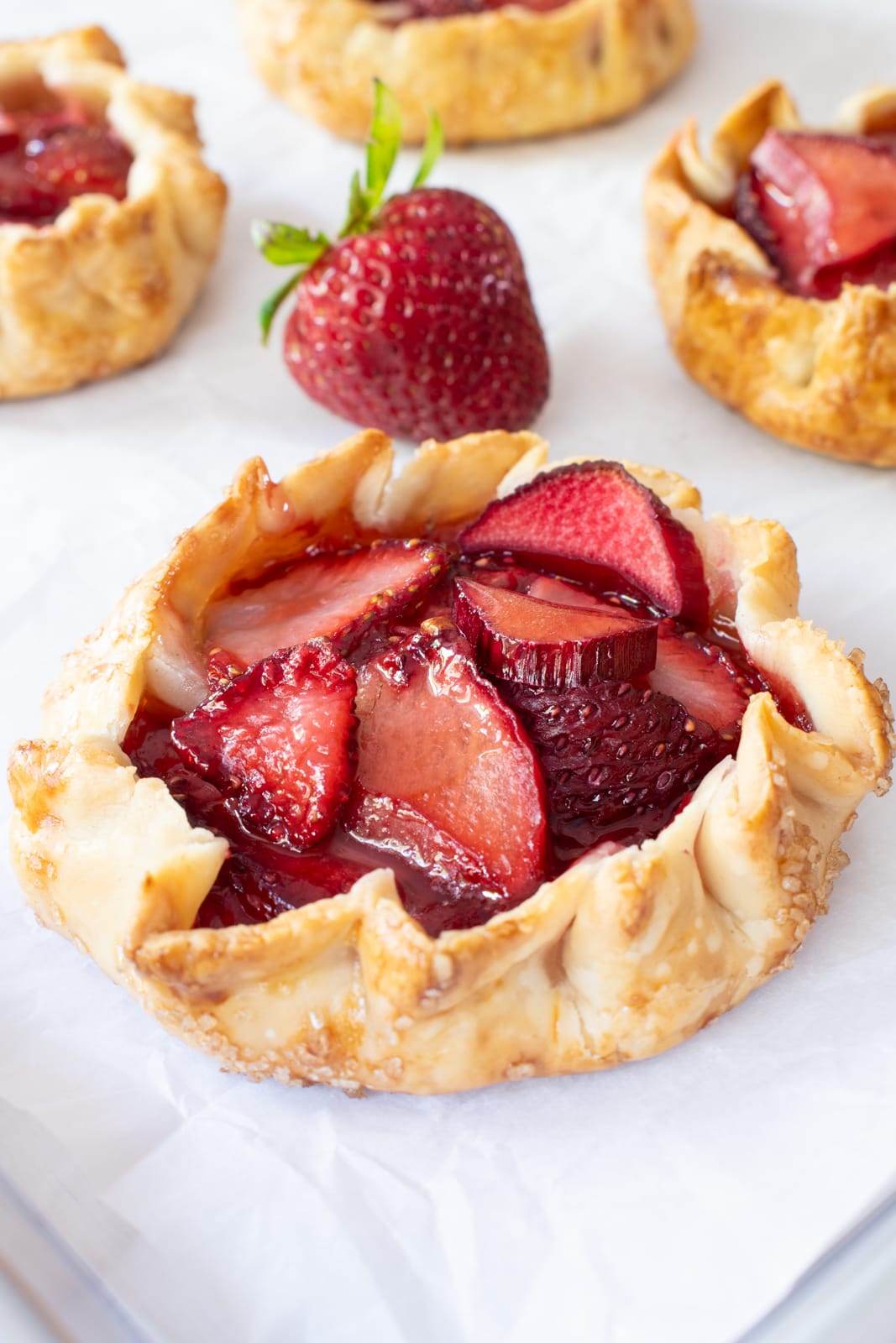 Mini Strawberry and Rhubarb Galettes