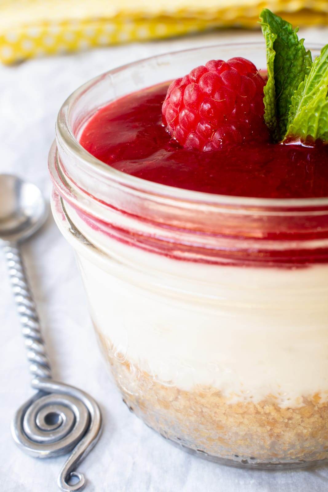 No Bake Raspberry Cheesecake Jars