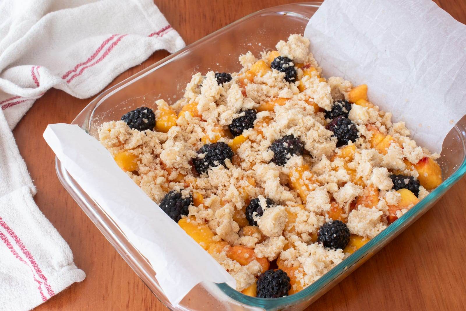 Peach and Blackberry Crumb Bars