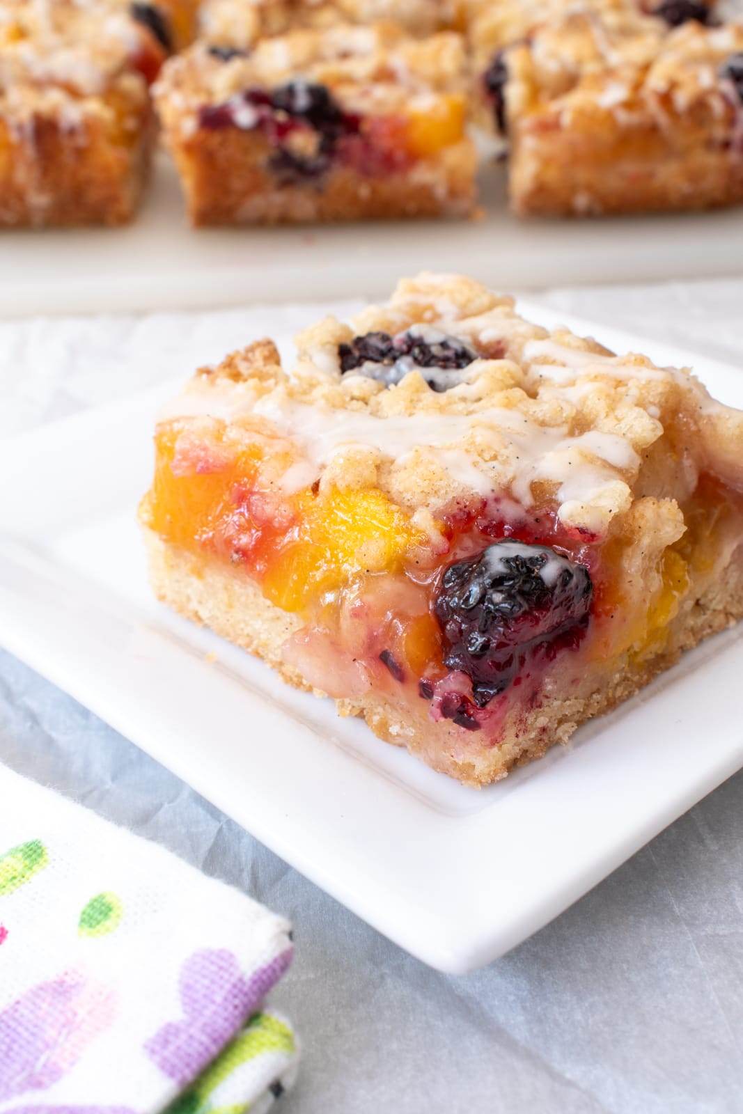 Peach and Blackberry Crumb Bars