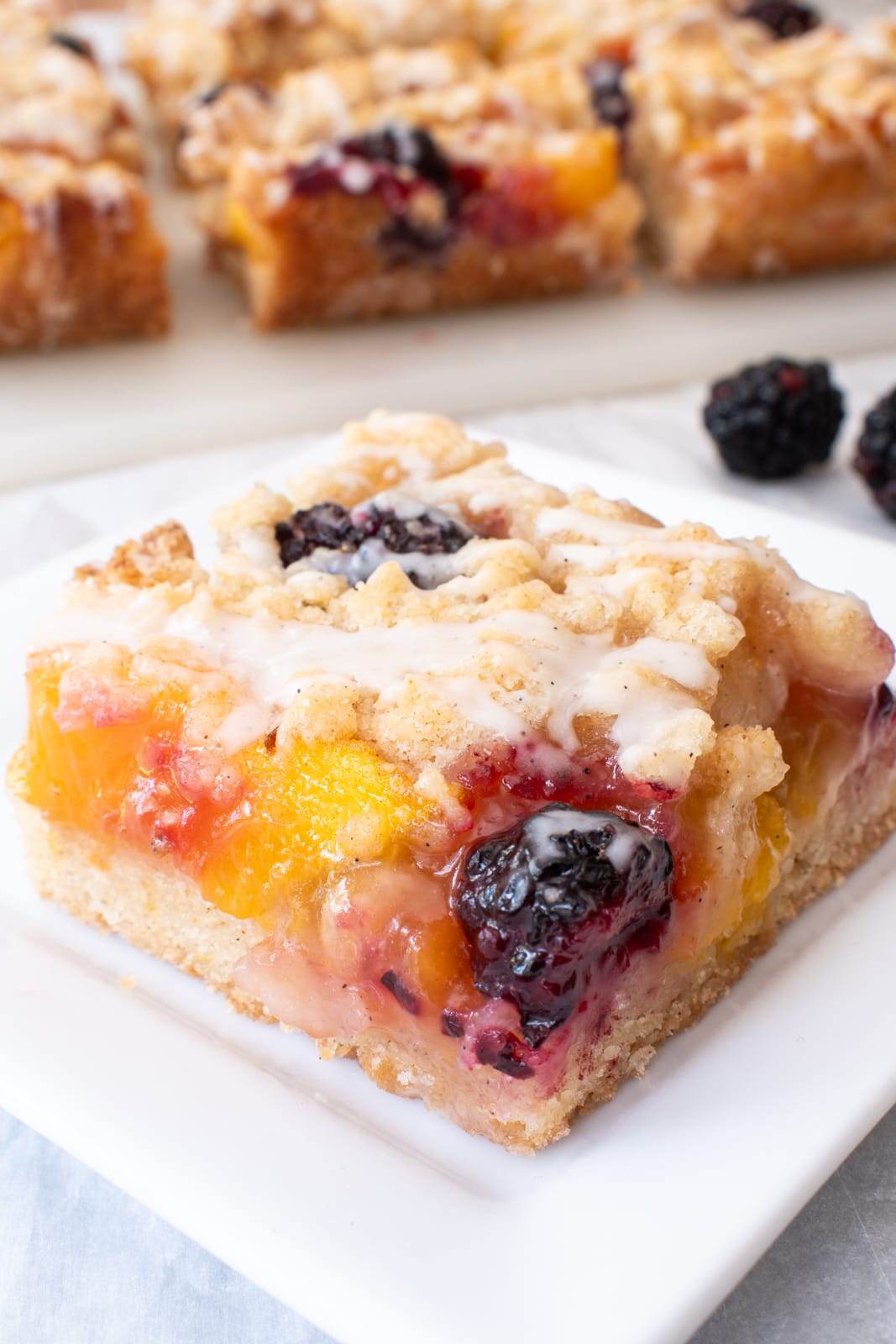 Peach and Blackberry Crumb Bars