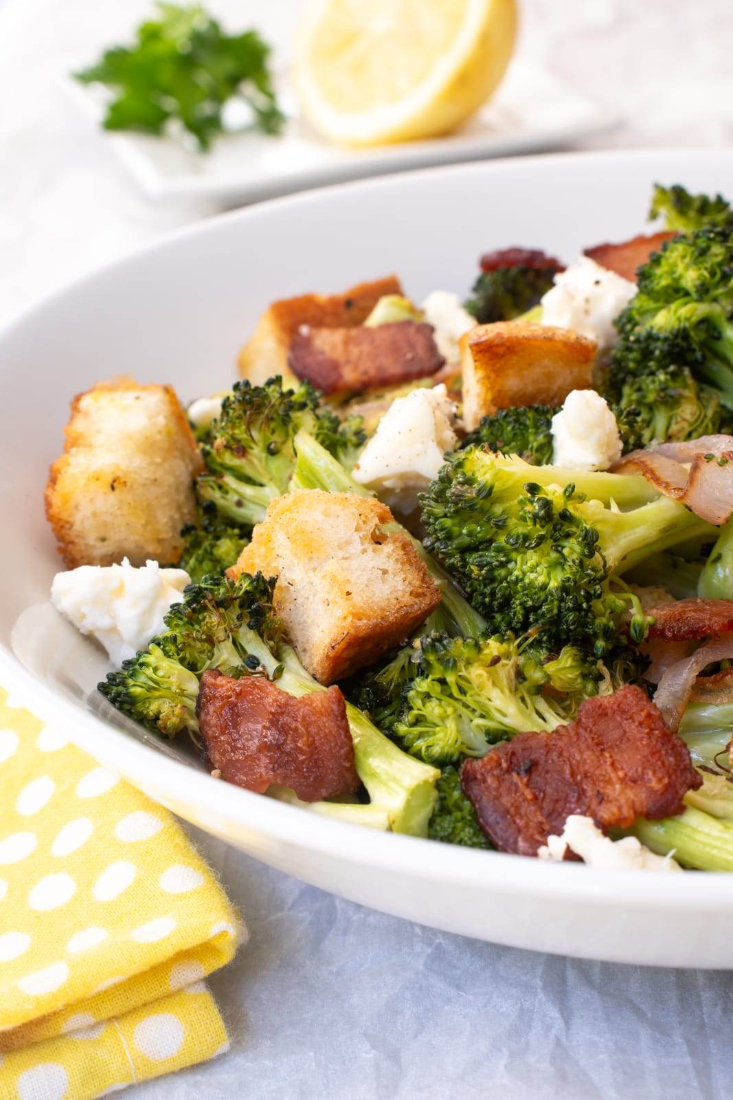 Roasted Broccoli and Bacon Salad