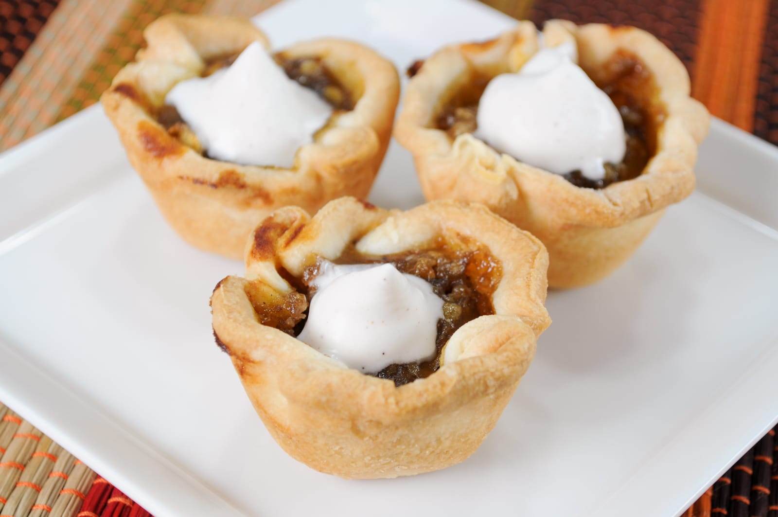 Mini Pumpkin Tartlets with Homemade Cinnamon Whipped Cream