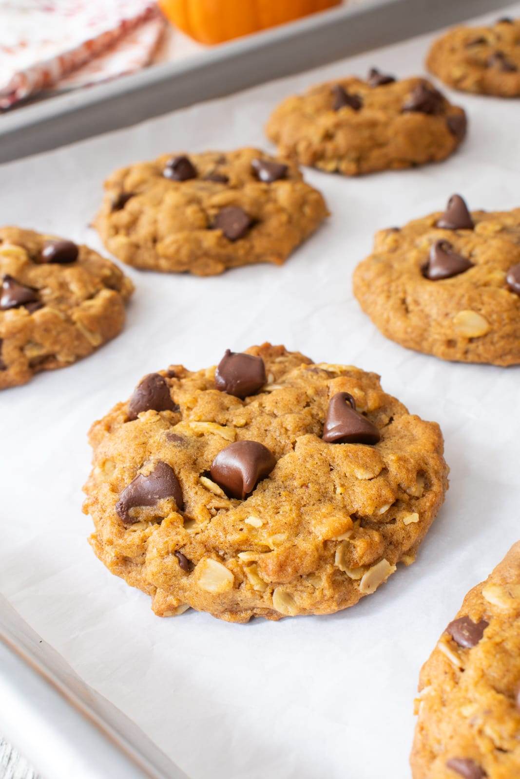 Pumpkin Oatmeal Chocolate Chip Cookies