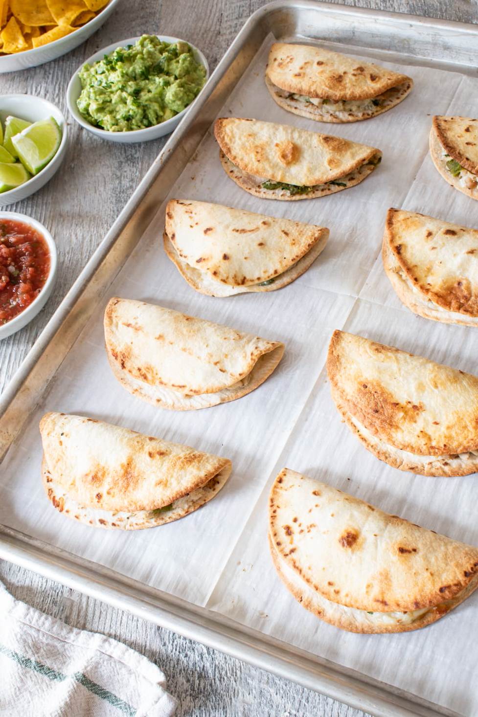 Mini Green Chile Chicken Quesadillas