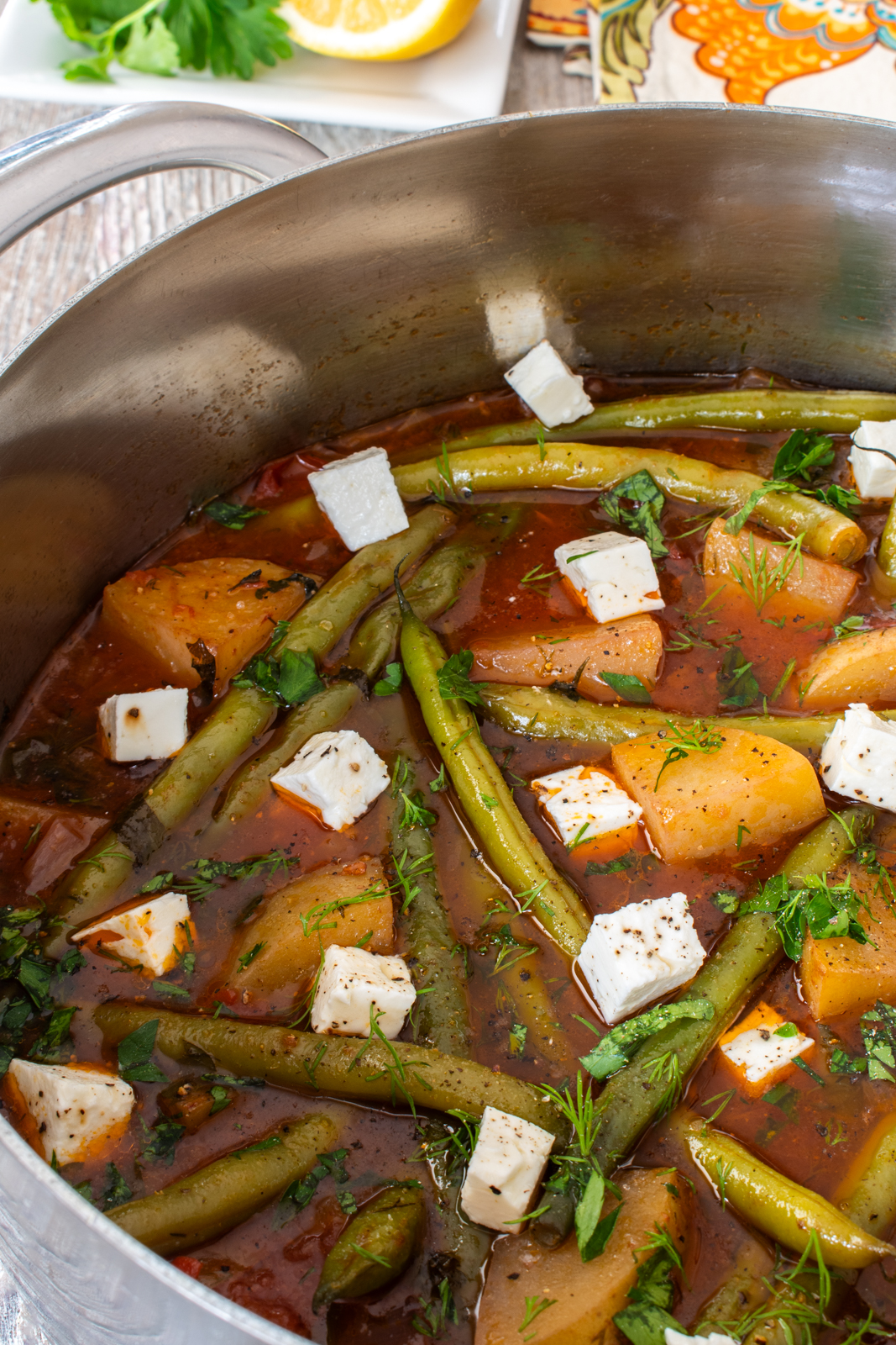 Greek-Style Braised Green Beans and Potatoes