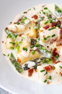 Ricotta Gnocchi with Asparagus and Bacon