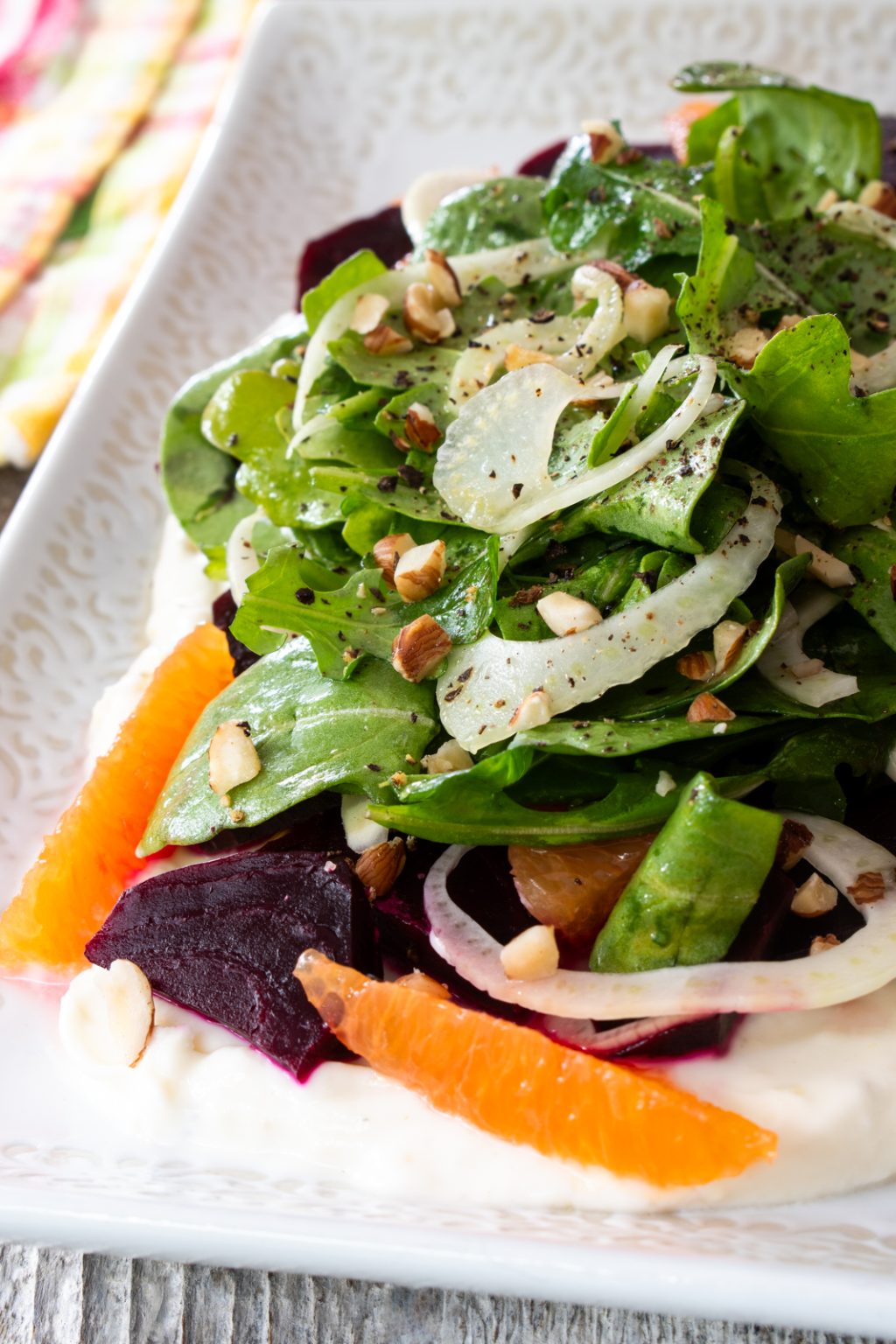 Roasted Beet Salad with Whipped Goat Cheese