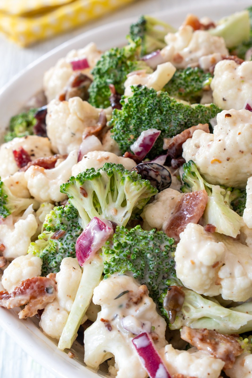 broccoli cauliflower salad with sour cream dressing Broccoli Cauliflower Salad